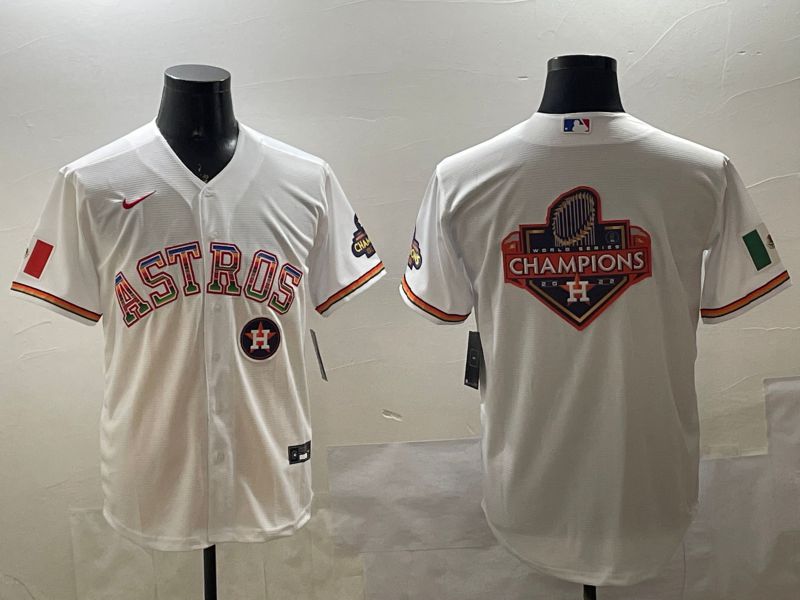 Men Houston Astros Blank White Mexico Game 2025 Nike MLB Jersey style 15->houston astros->MLB Jersey